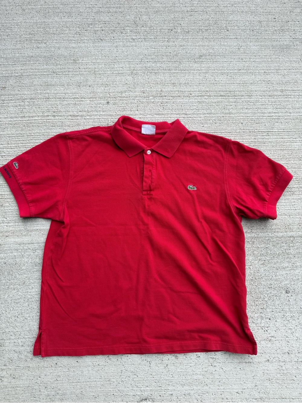 Lacoste Classic Fit Piqué Cotton Polo Shirt - Red - Men's Size 7 (XXL)